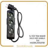 Viko Multi-Let 3'lü Topraklı Çocuk Korumalı Uzatma Seyyar ( 3x2.5 Hes Kablo Tam Bakır) Uzatma Seyyar Kablo - 15 METRE