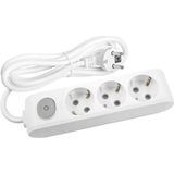 Viko Multi Let (3/'lü) Üçlü Priz Topraklı Anahtarlı Kablolu 5 (Beş) Metre - Beyaz