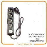 Viko Multi-Let 4 Lü 12-40 Metre Ebatları Anahtarlı Topraklı Çocuk Korumalı Uzatma ( 3x2.5 Hes Kablo Tam Bakır) Ttr Kablo Tseli HO5VV-F - 25 METRE