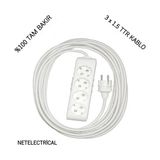 Viko Multi-let 4'lü 10 Metre Topraklı Çocuk Korumalı Kablolu Grup Priz - Beyaz