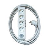 Viko Multi-Let 4'lü Anahtarlı 2 Metre Topraklı Çocuk Korumalı Kablolu Grup Priz - Beyaz