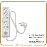 Viko Multi-Let 5 Li 1 ile 10 Metre Ebatları Anahtarlı Topraklı Çocuk Korumalı Uzatma ( 3x2.5 Hes Kablo Tam Bakır) Ttr Kablo Tseli HO5VV - 3 METRE