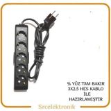 Viko Multi-Let 5'li 1 ile 10 Metre Arası Topraklı Çocuk Korumalı Uzatma Seyyar Uzatma Seyyar Kablo - 5 METRE