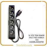 Viko Multi-Let 6'li 1 -10 Metre Arası Topraklı Çocuk Korumalı Uzatma Seyyar Uzatma Seyyar Kablo - 7 METRE