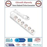 Viko Multi-Let Altılı Topraklı Priz - 5 Metre - Çocuk Korumalı - Beyaz - Orjinal Ürün