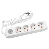 Viko Multi Let Anahtarlı Topraklı Beyaz 2 m 4'lü Priz
