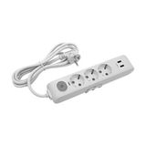Viko Multilet 2 Usb'li 3 Girişli Anahtarlı 2 Metre Kablolu Topraklı Çocuk Korumalı Grup Priz - Beyaz - 1 ADET