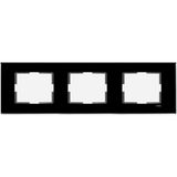Viko Novella Glass Flat Black 3-Gang Frame Vk