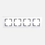 Viko Novella Glass Flat White 4-Gang Frame
