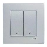Viko Novella Gümüş Çiftli Jaluzi Kumanda Anahtarı Çerçeveli