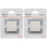 Viko Novella Met Beyazişik Anahtar Mekanizma+Düğme Kapak Çabuk Bağlanti Çarpma Karşıtı Çocuk Korumalı 2li paket