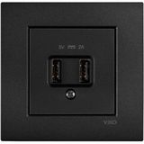 Viko Novella Siyah USB Şarj Prizi 5V 2A ÇERÇEVELİ - 92605509