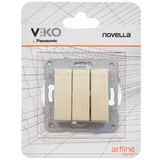 Viko Novella Trenda Bronz Mekanizma+Düğme Kapak Üçlü Anahtar