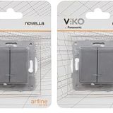 Viko Novella Trenda Füme Mekanizma+Düğme Kapak Çabuk Bağlantı Işık Komütatör 2li paket