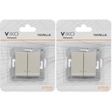 Viko Novella Trenda Metalik Beyaz Mekanizma+Düğmekapak Çabuk Bağlantı Işık Komütatör 2li paket