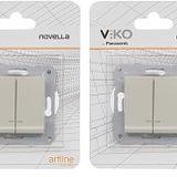 Viko Novella Trenda Metalik Beyaz Mekanizma+Düğmekapak Çabuk Bağlantı Işık Komütatör 2li paket