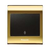 Viko Panasonic Thea Blu Vavian Anahtar, Çerçeve Gold+Dore, Kapak Siyah