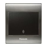Viko Panasonic Thea Blu Vavian Anahtar, Çerçeve Inox+Beyaz, Kapak Siyah