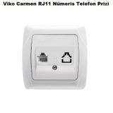 Viko RJ11 Krem Numeris Telefon Prizi