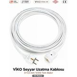Viko Seyyar Uzatma Kablosu 15M (15 Metre) 3X1.5 Mm %100 Bakır Öznur Kablo | Orijinal Viko Erkek Dişi Fiş | Klemens Terminalli | Topraklı | Tse Ce