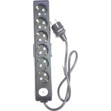 Viko Siyah Multi-Let 6'lı Anahtarlı Topraklı Çocuk Korumalı Grup Priz 70 cm