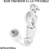 Viko Tekli Topraklı Seyyar Uzatma Kablosu 20 Metre 3x1,5 TTR