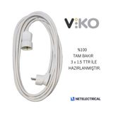 Viko Tekli Topraklı Seyyar Uzatma Kablosu 8 Metre (Tam Bakır 3 x 1.5 Ttr Kablo) - Beyaz
