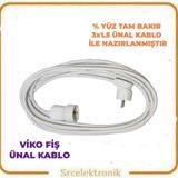 Viko Tekli Uzatma Seyyar Kablo (1 ile 10 Metre Arası) ( 3x1.5 Tam Bakır) Ttr Kablo HO5VV-F - 7 METRE