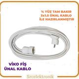 Viko Tekli Uzatma Seyyar Kablo (1 ile 10 Metre Arası) ( 3x1.5 Tam Bakır) Ttr Kablo HO5VV-F - 9 METRE