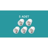 Viko Topraklı Dişi Fiş - 5 ADET - Beyaz