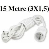 Viko Topraklı Uzatma Seyyar Kablosu 15 Metre Tekli Priz 3x1,5 mm Seyyar Uzatma Kablosu - Çok Renkli