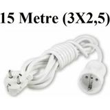 Viko Topraklı Uzatma Seyyar Kablosu 15 Metre Tekli Priz 3x2,5 mm Seyyar Uzatma Kablosu - Çok Renkli