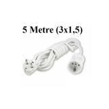 Viko Topraklı Uzatma Seyyar Kablosu 5 Metre Tekli Priz 3x1,5 mm Seyyar Uzatma Kablosu