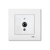 VİKO Viko Karre Uydu Prizi F Konnektörlü Geçişli (10DB) Beyaz Çerçeveli