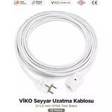 Viko Viko Seyyar Uzatma Kablosu 10M (10 Metre) 3X1.5 Mm %100 Bakır Öznur Kablo | Orijinal Viko Erkek Dişi Fiş | Klemens Terminalli | Topraklı | Tse Ce Belgeli