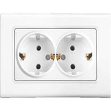 Viko VİKO0019 Karre İkili Topraklı Priz Beyaz + Çerçeve