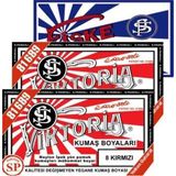 Viktoria 2pk Kırmızı Kumaş Boyası + 1pk Fiske Sabitleme Naylon İpek Yün Pamuk Kumaşlar İçin