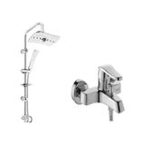 Vilas Denver Yağmurlama Duş Seti + Elmas Banyo Bataryası Set 2'li Krom