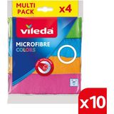 Vileda 10 Paket 4'lü %100 Mikrofiber Colors Temizlik Bezi - 10'lu