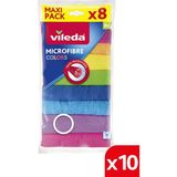 Vileda 10 Paket 8'li %100 Mikrofiber Colors Temizlik Bezi - 10'lu