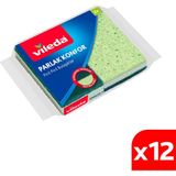 Vileda 12 Paket 2'li Parlak Konfor Düz Bulaşık Süngeri - 12'li