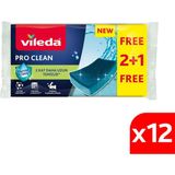 Vileda 12 Paket 3'lü Pro Clean Oluklu Bulaşık Süngeri - 1 koli