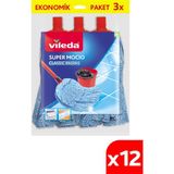 Vileda 12 Paket Supermocio 3'lü Klasik Yedek Paspas - 12'li