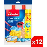 Vileda 12 Paket Supermocio Klasik + Ahşap Yedek Paspas - 12'li