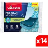 Vileda 14 Paket 2'li Pro Clean Viskoz Selüloz Bulaşık Süngeri - 1 koli