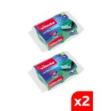 Vileda 2 Paket 2 Li Ultra Çizmez Oluklu Bulaşık Süngeri