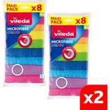 Vileda 2 Paket 8'li %100 Mikrofiber Colors Temizlik Bezi - 2'li