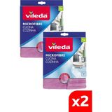 Vileda 2 Paket Mikrofiber Mutfak Temizlik Bezi - Antrasit - 108 cm