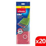 Vileda 20 Paket 3 lü Power Inox COLORS Çelik Bulaşık Sünger