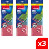 Vileda 3 Paket 3 lü Power Inox COLORS Çelik Bulaşık Sünger